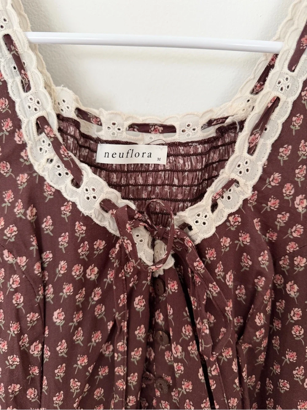 Neuflora burgundy floral dress - Picture 2 of 3
